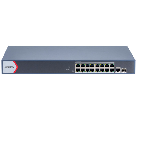 HIKVISION DS-3E1518P-EI/M 18 PORT 16X GB POE + 1X GB RJ45 UPLINK + 1X GB SFP UPLINK YÖNETİLEBİLİR RACKMOUNT SWITCH